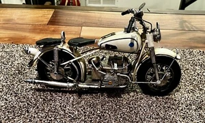 Vintage Handmade Steel Metal Motorcycle Replica Model Sculpture 12” Display - Picture 1 of 10