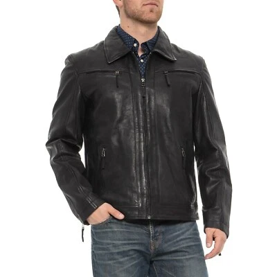 Chaqueta de Cuero BOD & CHRISTENSEN ADEL Moto XXL NUEVA CON ETIQUETAS Piel de Cordero Negra $595 Foto 1 de 4