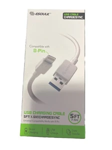 Esoulk 5-ft (1.5M) USB Charging Cable 8-pin Faster charging - Picture 1 of 2