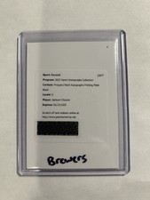 2023 Immaculate Jackson Chourio Prospect Patch Printing Plate AUTO 1/1 BREWERS!!