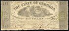 Us Paper Money 1864 $10 Civil War Era Georgia State Note No Reserve!