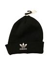 Adidas Women’s Cuffed Knit Rib Beanie Black/White Trefoil Logo Athletic Hat