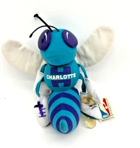 Juguete de peluche Hendrick con etiqueta 9" Charlotte Hornets Hugo Mascot NBA años 90 con ventosas - Imagen 1 de 14