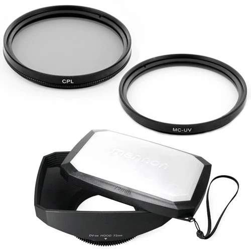 Parasol ancho 72 mm 16:9, CPL, filtro UV para Canon XL1S XL1 XL2 XHA1 XHG XH-A1 XH-G1 Foto 1 de 1