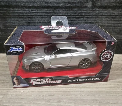 RARE Fast & Furious Brian's Nissan GT-R [R35] Silver Diecast 1:32 Scale Jada New - Image 1 of 4