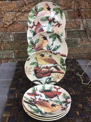 7 Cracker Barrel Cardinal 8.5” Salad Plate  Stoneware - Image 1 of 4