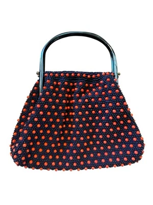 Vintage 1950s Hong Kong Plastic Colorful Patriotic Beaded Mesh Handbag   - Image 1 of 3