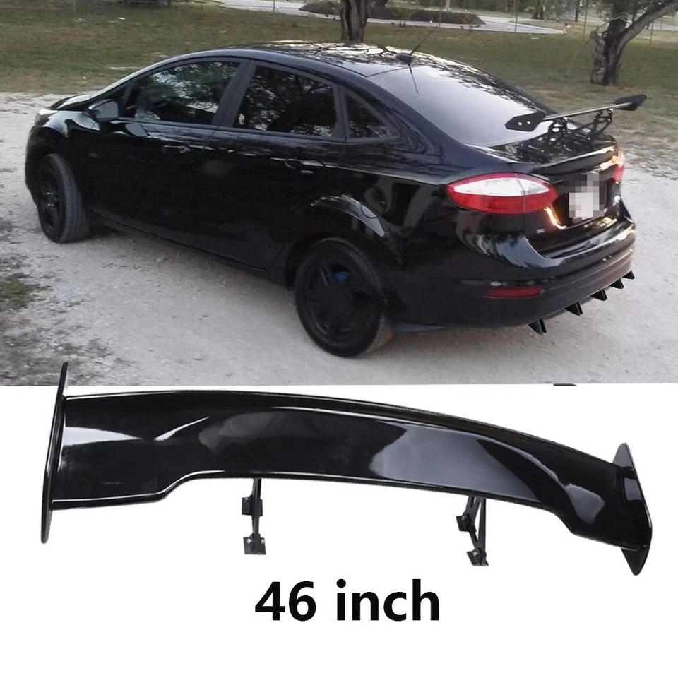 46"Car GT Style Trunk Rear Spoiler Wing Glossy Black For Ford Fiesta 00-19 - Изображение 1 из 4