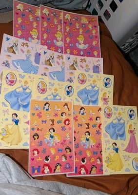 Vintage Cinderella Disney Princess Stickers SandyLion Lot Of 10 Full Sheets READ - Image 1 of 4
