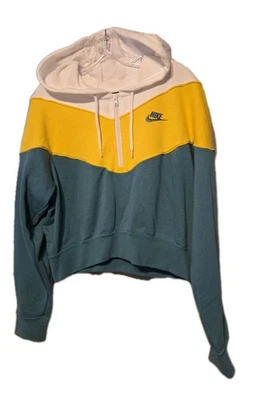 Sudadera con capucha corta Nike talla L para mujer ropa deportiva Heritage media cremallera Foto 1 de 4