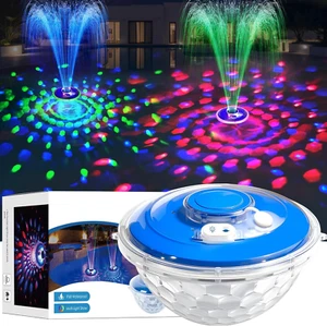 Upgraded Pool Fountain, Rechargeable Floating Pool Fountain with Lights NEW USA - Picture 1 of 12