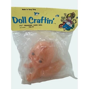 Vintage Kewpie Doll Crawling Rubber Vinyl Naked Baby Shower Cake Topper 4.75 in - Picture 1 of 8