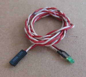 Retro HDD/Power LED Festplatte Anschluss Leuchtdiode grün 3mm Frontpanel PC - Bild 1 von 2