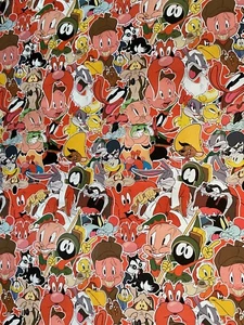 Warner Brothers Looney Tunes Gift Wrapping Paper 2 Yards FOLDED Decoupage Bros - Picture 1 of 1