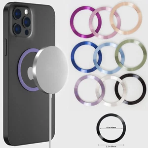 Universal Magnetic Wireless Charger Metal Ring Sticker Compatible with MagSafe - Picture 1 of 21