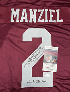 Johnny Manziel Autographed Texas A&M JERSEY FOOTBALL Proof JSA Aggies W Heisman