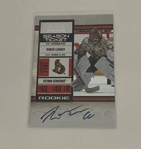 2010-11 Panini Playoff Contenders Robin Lehner RC Rookie Card #153 Auto - Picture 1 of 3