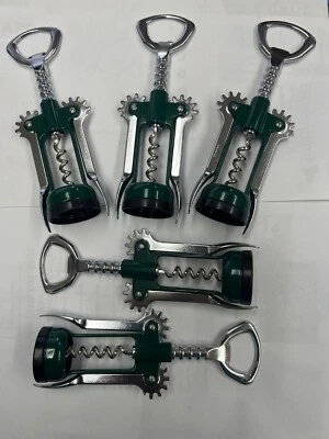 5 Corkscrew Wing Open Spiral Worm Chrome Plated  Enameled Body Dark Green Color - Image 1 of 4