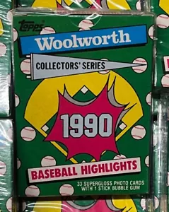 1990 Topps WOOLWORTH Baseball HIGHLIGHTS Set di carte sigillate in fabbrica di 33 - Foto 1 di 4