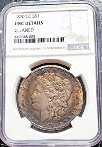 Dólar de plata Morgan 1890-CC sin circular detalles sin circular CARSON CITY MS - Imagen 1 de 2