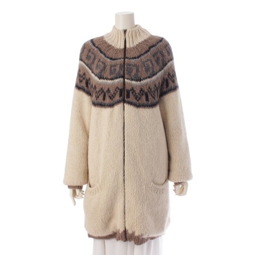 HERMÈS Giacca cardigan HERMES Gaultier periodo alpaca modello nordico esterno zip be...