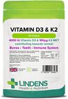 Vitamin D3 & Vitamin K2 x 90 Tablets; Lindens