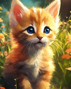 Unique Kitten Art Design 8x10 High Quality Glossy Printed Photo - Picture 1 of 1