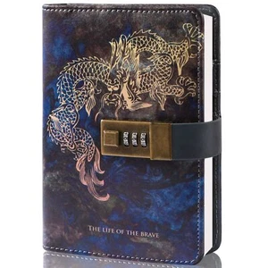 Diary With Lock A6 Small Locking Diary Locking Journal for Adults PU Leather ... - Picture 1 of 6