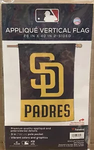 SAN DIEGO PADRES APPLIQUE EMBROIDERED 28"X40" 2 SIDED BANNER FLAG WINCRAFT ⚾ - Picture 1 of 3