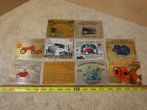 Vintage tractor, steam engine, farm equipment, car show tin plaque lot #5. - Picture 1 of 7