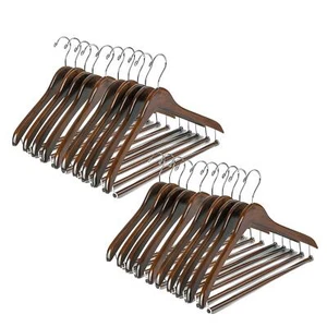 100 Quality Hangers Wooden Hangers Beautiful Sturdy Suit Coat Curved Hangers ... - Picture 1 of 7