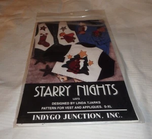 INDYGO JUNCTION PATTERN ~ STARRY NIGHTS ~ APPLIQUE & VEST ~ 1995 *UNCUT - Picture 1 of 1