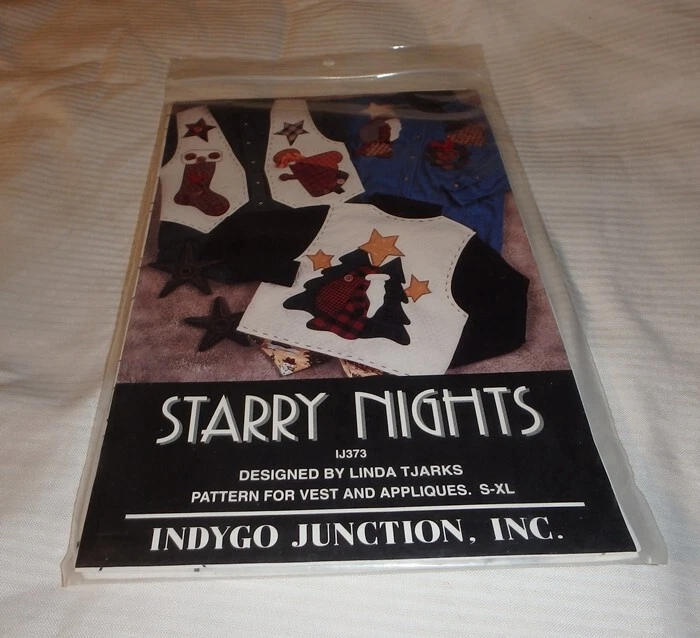 INDYGO JUNCTION PATTERN ~ STARRY NIGHTS ~ APPLIQUE & VEST ~ 1995 *UNCUT - Image 1 of 1