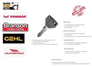 Llave de encendido para tractor Yanmar Branson McCormick OEM 198360-52160 llaves de planta maestra - Imagen 1 de 1