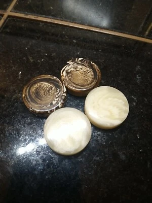 Vtg 4 Pcs Crisloid Bakelite Marbled Swirl Backgammon Brown, Cream 1.25" By .33" - Image 1 of 4