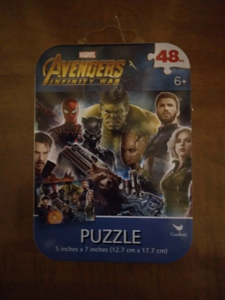 Marvel Avengers Infinity War Puzzle in Tin 48 PC Cardinal Games 5x7 Fee Ship