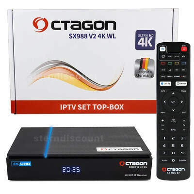 OCTAGON SX988 V2 4K WL IPTV-Box UHD Internet Receiver Linux WiFi LAN Mediaplayer - Bild 1 von 4