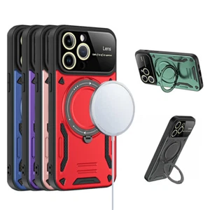 Shockproof Magnetic Case For iPhone 15 14 Plus 13 12 11 Pro Max Stand Hard Cover - Zdjęcie 1 z 15