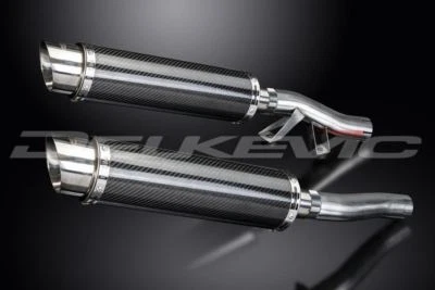 Silenciadores redondos de carbono Delkevic 14" - escape Kawasaki Concours ZG1000 1986-2006 Foto 1 de 3