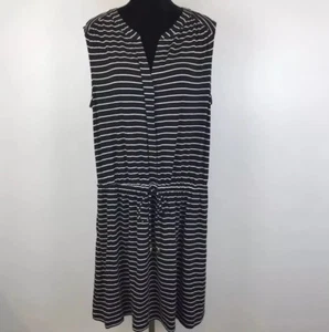 Nuevo vestido camisero Simply Emma para mujer talla grande 3X a rayas sin mangas - Imagen 1 de 11