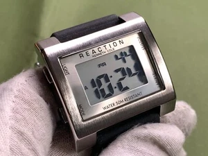 REACTION TM KENNETH COLE A126-03-RK5057 LCD Silver Dial S/S QUARTZ MEN'S WATCH - Picture 1 of 17
