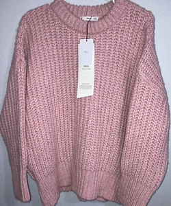 MNG by Mango rosa dicker Strick Wollmischung Rundhalsausschnitt Langarm Pullover Neu mit Etikett Gr. S - Bild 1 von 5