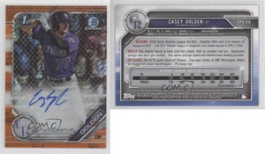 2019 Bowman Chrome Prospect Orange Shimmer Refractor /25 Casey Golden Auto