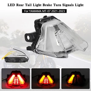 LED Rear Tail Light Brake Turn Signals For Yamaha MT-07 MT07 2021-2023 Clear T3 - Picture 1 of 11