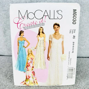 McCalls 6030 Empire Waist Dress Floor Length Misses Size 6 14 Sewing Pattern - Picture 1 of 5