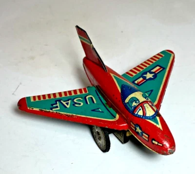 Friction US Air Force USAF F107 Tin Plated Airplane / Plane - Japan - Image 1 of 4