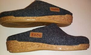 Taos Woollery Charcoal Clogs Womens sz 40 | 9 Grey Wool Comfort Shoes Slides