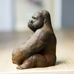 Mini Gorilla Statue Baby Desktop Miniature Animal Shaped Figurine - Picture 1 of 12