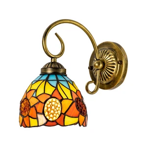 Tiffany Style Retro Stained Glass Wall Lamp Bathroom Wall Sconce Light Fixture - Picture 1 of 23