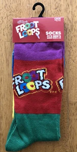ODD SOX Kellogg’s FROOT LOOPS Cereal Brand Logo Novelty Crew Socks Men’s 6-12 - Picture 1 of 2